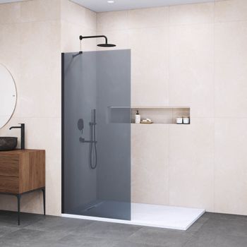 Душевая перегородка 60*195 RGW WA-110-B Чёрный/Тонированное(серое)/8 мм — фото 1, Душевые перегородки