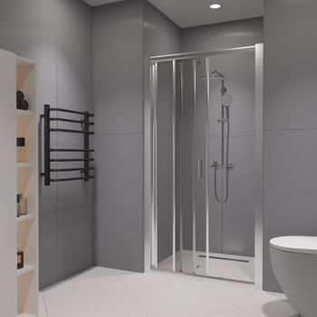 Душевая дверь  90*185 RGW CL-111 Хром/Прозрачное/4 мм — фото 1, Раздвижные душевые двери