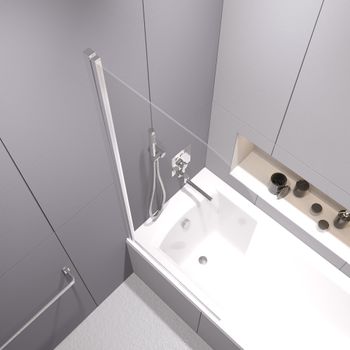 Шторка на ванну  70*140 RGW SC-109 (140) Хром/Прозрачное/6 мм — фото 4, Шторки для ванной распашные