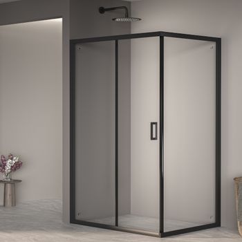 Душевой уголок  80*100*190 RGW PA-245-B Прямоуг./Чёрный/Прозрачное/6 мм (Easy) — фото 1, Прямоугольные душевые уголки