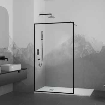 Душевая перегородка 120*200 RGW WA-012 B  Чёрный/Прозрачное(Принт)/8 мм — фото 3, Душевые перегородки