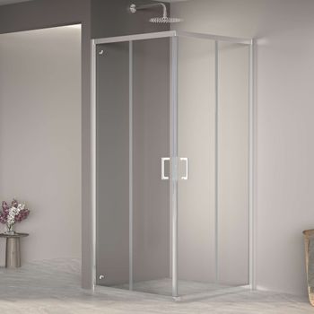 Душевой уголок INRAIN VIN-030 / 70x70x195 / квадрат / Хром / Прозрачное / 6 мм — фото 1, Квадратные душевые уголки