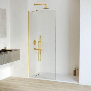 Душевая перегородка  70*195 RGW WA-110-Gb Золото браш/Прозрачное/8 мм — фото 2, Душевые перегородки