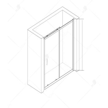 Душевая дверь 150*185 RGW CL-14 хром/Прозрачное/5 мм — фото 4, Раздвижные душевые двери