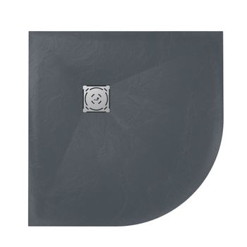 Душевой поддон 100*100*3 RGW ST/R-0100G Графит/Полукруг Ø 90 мм Каменный — фото 2, Душевые поддоны из искусственного камня