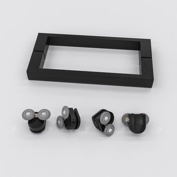 Душевая дверь 150*185 RGW CL-14-B Чёрный/Прозрачное/5 мм — фото 4, Раздвижные душевые двери