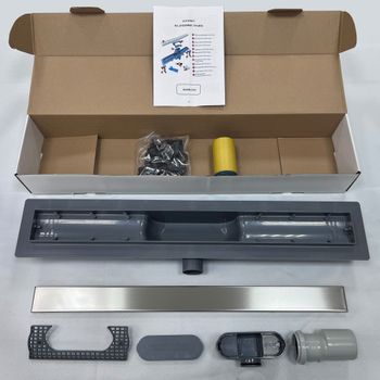 Душевой лоток Drain Leo-11-60 прямой 600 хром Ø 40 мм на ножках, с переходником 40/50 — фото 7, Душевые лотки