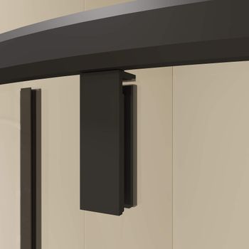 Душевой уголок  90*90*185 RGW CL-55-B Полукруг/Чёрный/Прозрачное/6 мм — фото 3, Душевые уголки четверть круга