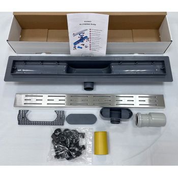 Душевой лоток Drain Leo-10-80 прямой 800 хром Ø 40 мм на ножках — фото 7, Душевые лотки