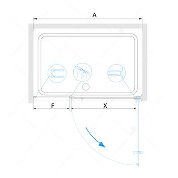 Душевая дверь 110*195 RGW HO-012 Хром/Прозрачное/8 мм — фото 2, Распашные душевые двери