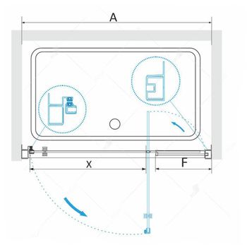 Душевая дверь  90*185 RGW PA-02-B NEW Чёрный/Прозрачное/6 мм (EasyClean) — фото 5, Распашные душевые двери