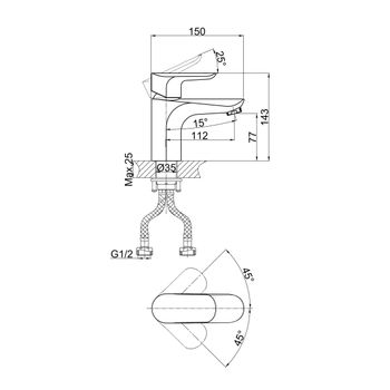 Смеситель для раковины D&K Venice DA1032101, хром — фото 2, Смесители для раковины