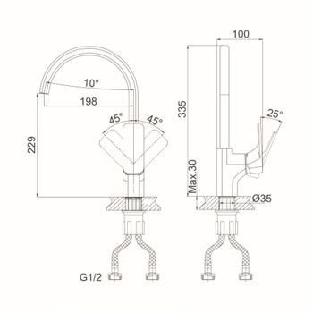 Смеситель для кухни D&K Berlin DA1432412, зеленый — фото 2, Смесители для кухни
