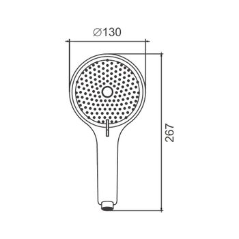 Душевая лейка BELZ BS01-3, оружейная сталь — фото 1, Лейки для душа