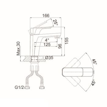 Смеситель для раковины D&K Berlin DA1432115, черный — фото 2, Смесители для раковины