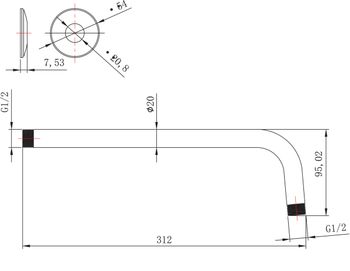 Держатель для лейки, настенный 300 мм., блистер, хром. LEMARK LM8029C — фото 2, Держатели для душа