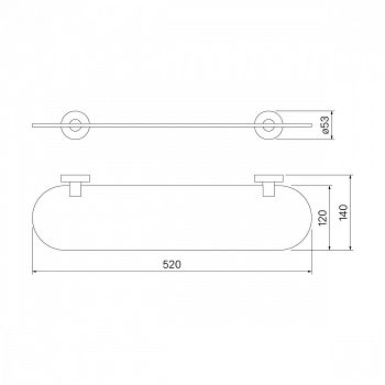 Полка IDDIS Sena матовое стекло сплав металлов (SENSSG0i44) — фото 3, Аксессуары для ванной