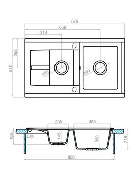 Мойка для кухни Делия 87 870x510x218 мм, прямоуг. с крылом и доп. чашей, кофе 1A716232DE280 — фото 7, Кухонные мойки