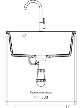 Товар: GRANFEST Мойка URBAN 658 1-чаша 580*490мм черный арт.GF-UR- 658 черный - фото 5 GRANFEST Мойка URBAN 658 1-чаша 580*490мм черный арт.GF-UR- 658 черный — фото 5, Кухонные мойки