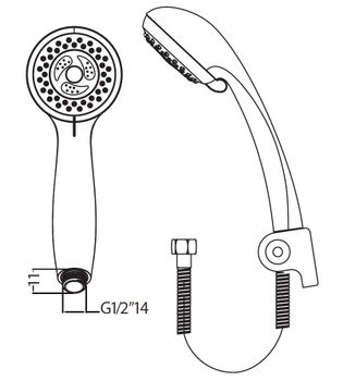 CREAVIT Душевой гарнитур SH115 — фото 2, Душевые гарнитуры