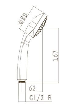 Лейка душевая круглая 1-функц. 80*220 мм, хром., LM, LM0211C — фото 2, Лейки для душа