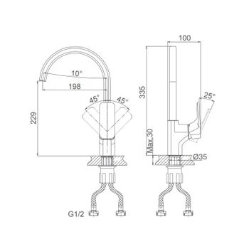 Смеситель для кухни D&K Berlin DA1432426, белый — фото 1, Смесители для кухни