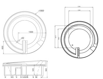 Акриловая ванна Gemy G9090 B — фото 4, Акриловые ванны