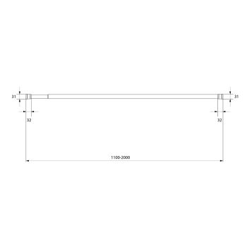 Карниз для ванной комнаты IDDIS Elegante 110-200 см, белый матовый (SRW0120i14) — фото 3, Карнизы для ванной