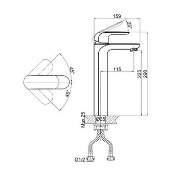 Смеситель для раковины D&K Venice DA1022001, хром — фото 2, Смесители для раковины
