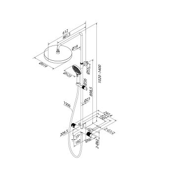 Душевая система IDDIS Duna с тропическим душем, изливом и термостатом, глянцевый хром (DUNSBSTi06) — фото 3, Душевые стойки
