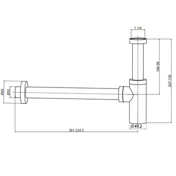 AQM7010BN Сифон для раковины латунный, никель шлифованный — фото 2, Сифоны для раковины