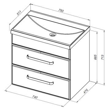 Тумба под раковину Aquanet Лукка 75 белый 00302397 — фото 18, Тумбы под раковину