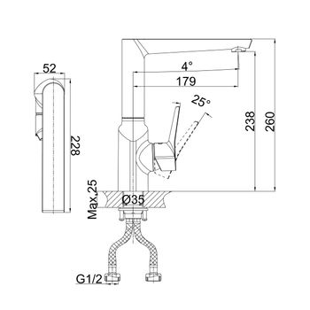 Смеситель для кухни D&K Rhein DA1262401, хром — фото 2, Смесители для кухни