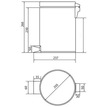 GIFORTES Ведро д/мусора 5 литров круглое, с крышкой SOFT CLOSE, золото 32673 — фото 10, Мусорные ведра
