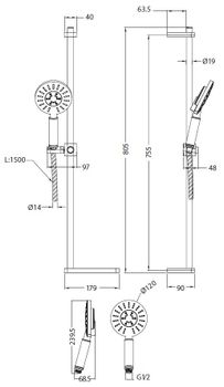 CREAVIT Душевой гарнитур SH463 — фото 2, Душевые гарнитуры