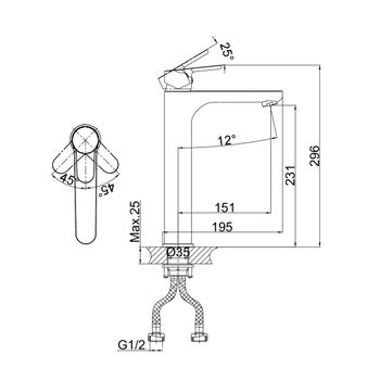 Смеситель для раковины D&K Rhein DA1392001, хром — фото 3, Смесители для раковины
