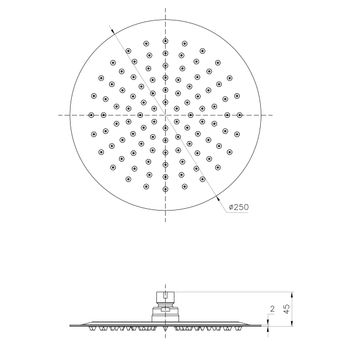 Товар: Лейка душевая верхняя, круглая, d250мм, нерж. сталь, LM, LM9481S - фото 2 Лейка душевая верхняя, круглая, d250мм, нерж. сталь, LM, LM9481S — фото 2, Лейки для душа