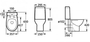 VICTORIA NORD Чаша унитаза напольного, горизонтальный выпуск, белая. ROCA 7342ND7000 — фото 3, Напольные унитазы