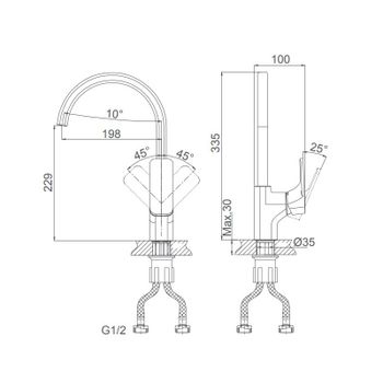Смеситель для кухни D&K Berlin DA1432422, белый — фото 1, Смесители для кухни
