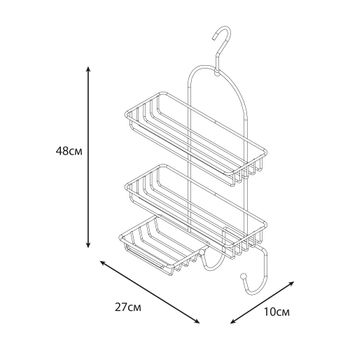 Полка прямоугольная двухэтажная с мыльницей черная Fixsen FX-970B — фото 4, Полки для ванной и душа