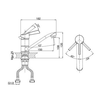 Смеситель для кухни D&K Rhein DA1462341, хром — фото 1, Смесители для кухни