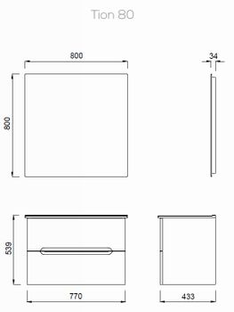 TION Зеркало с подсветкой (80*80см) TN4080.02 — фото 1, Зеркала в ванную комнату