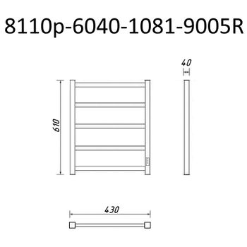 Товар: Полотенцесушитель электрический ВИД 81-10 ПРОФИЛЬНЫЙ 610х400, скр.монтаж, СНШ, черный матовый(RAL 9005), (Ferrum, равномерные перкаладины), Маргроид 8110p-6040-1081-9005R - фото 6 Полотенцесушитель электрический ВИД 81-10 ПРОФИЛЬНЫЙ 610х400, скр.монтаж, СНШ, черный матовый(RAL 9005), (Ferrum, равномерные перкаладины), Маргроид 8110p-6040-1081-9005R — фото 6, Электрические полотенцесушители