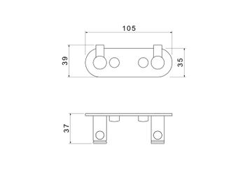 AQ4102BG ЕВРОПА крючок двойной, шлиф. золото — фото 6, Крючки для полотенец