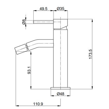 AQM 6216CR Siena Смеситель для биде однорычажный, Медь шлифованная AQM6216BC — фото 2, Смесители
