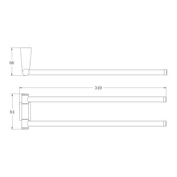 Полотенцедержатель поворотный двойной BELZ B91512, белый — фото 2, Полотенцедержатели