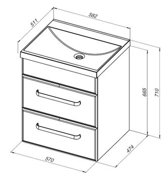 Тумба под раковину Aquanet Лукка 60 белый 00302396 — фото 20, Тумбы под раковину