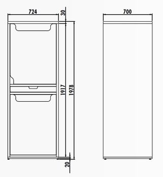 CAM Шкаф для стиральной машины CM2070.01.BB — фото 1, Шкафы для ванной