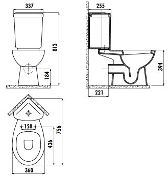 CREAVIT CORNER Бачок угловой SD440-00CB00E-0000 — фото 1, Комплектующие для туалета