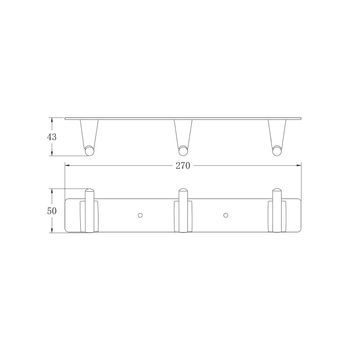 Планка с крючками BELZ B91415-3, черный — фото 2, Крючки для полотенец